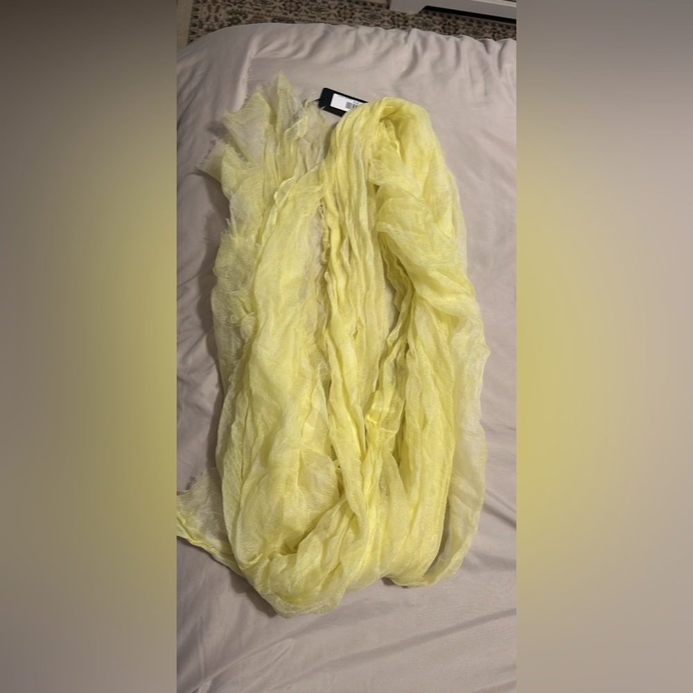 Riverside Tool & Dye, yellow cashmere wrap scarf